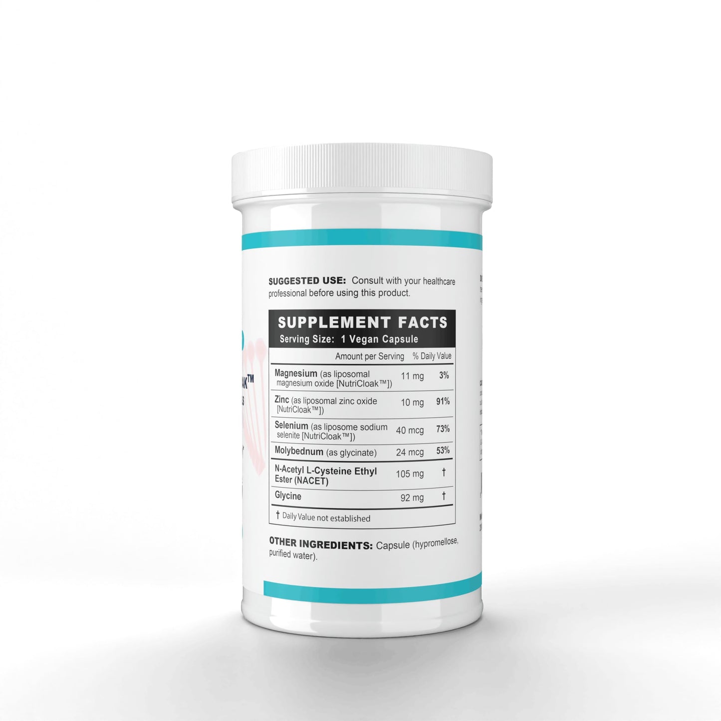 Methyl-Life NACET + NutriCloak Minerals Liposomal Magnesium, Zinc & Selenium and Key Cofactors Molybdenum and Glycines, 60 Capsules