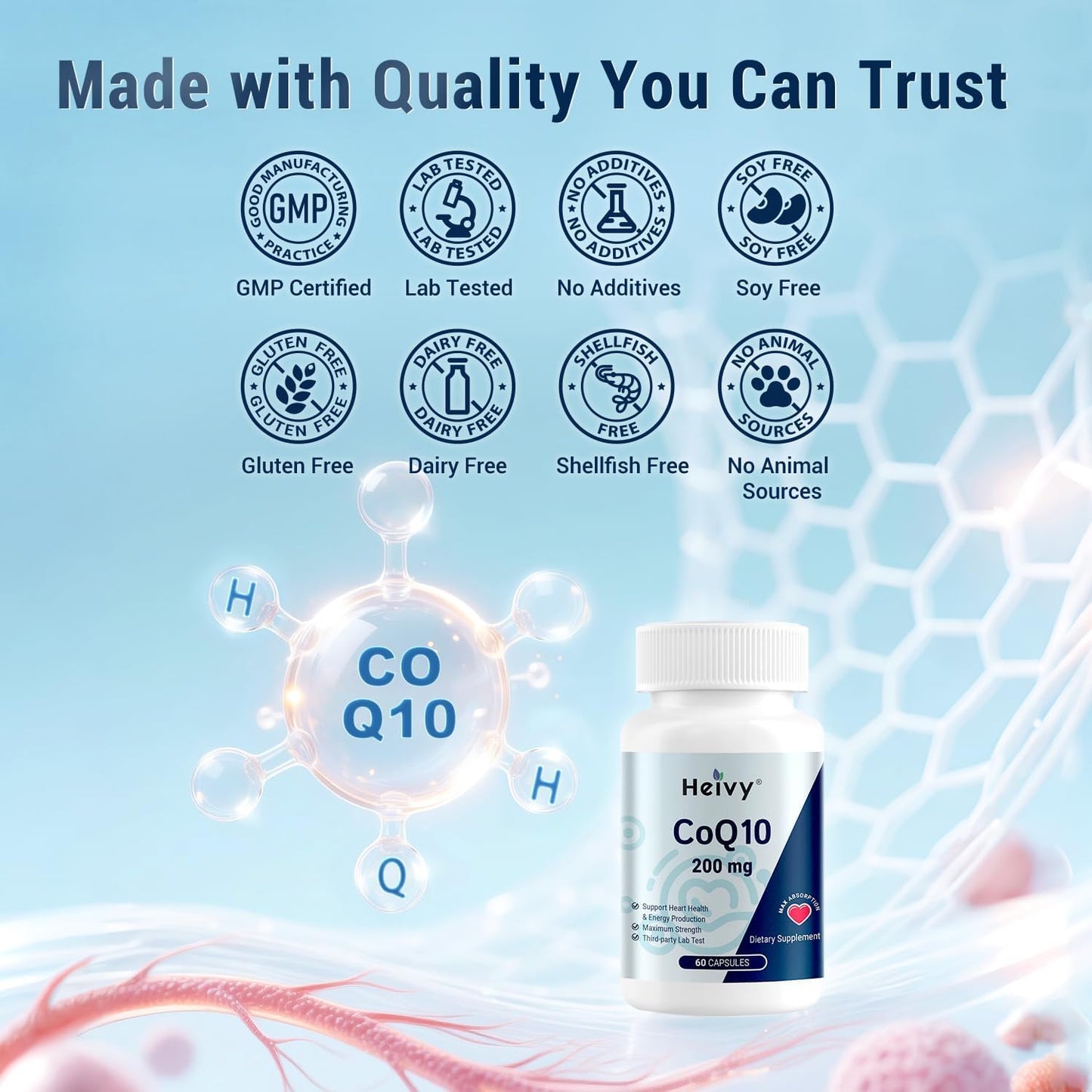 Heivy CoQ10 200mg Capsule, 60 Capsules