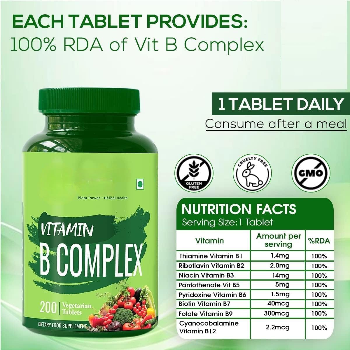 Generic Vitamin B Complex 200 Tablets