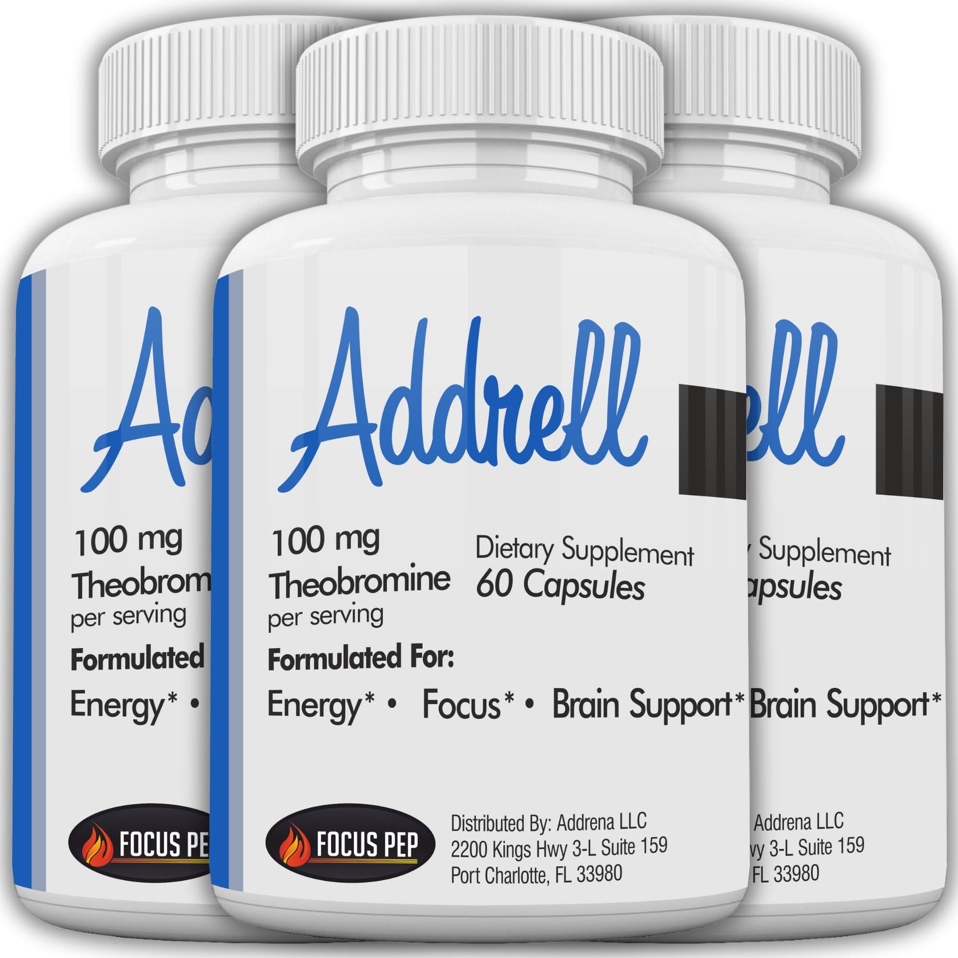 Focus Pep Addrell Energy Stimulant Pills Capsule, 180 Count