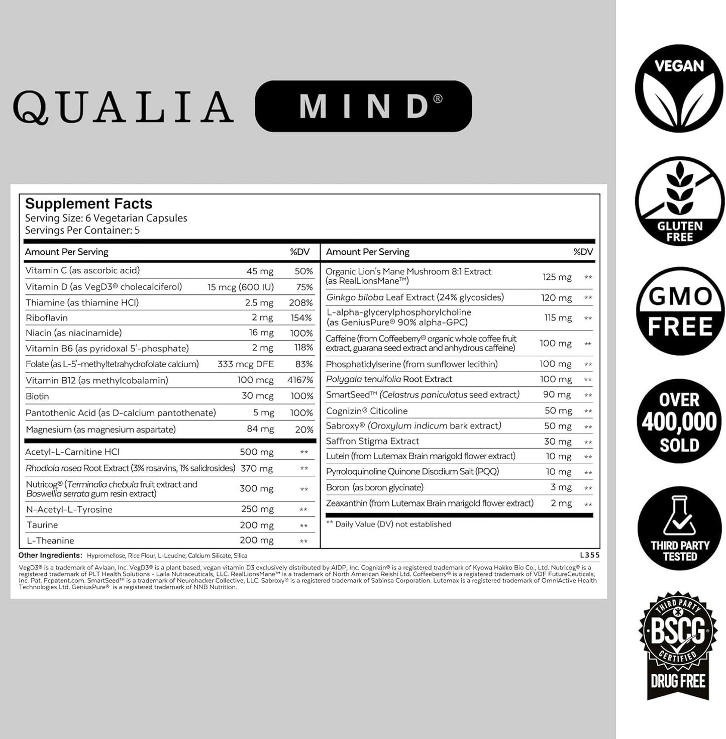 Qualia Life Sciences Qualia Mind & Qualia Night Capsule, 50 Capsules