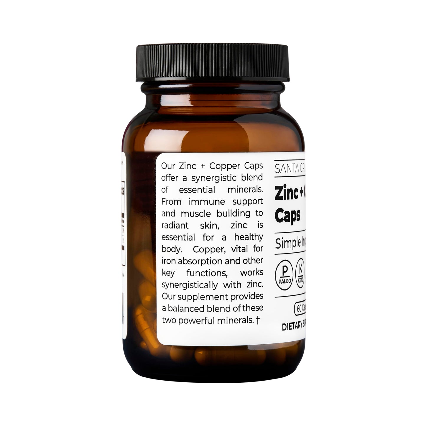 Santa Cruz Paleo Zinc & Copper Mineral Supplement Capsule, 60 Capsules