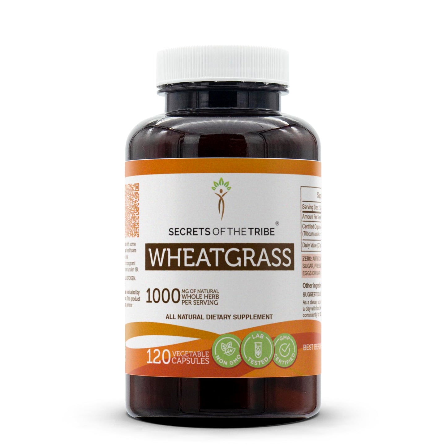 Secrets of the Tribe Wheatgrass 1000 mg Capsules, 120 Count