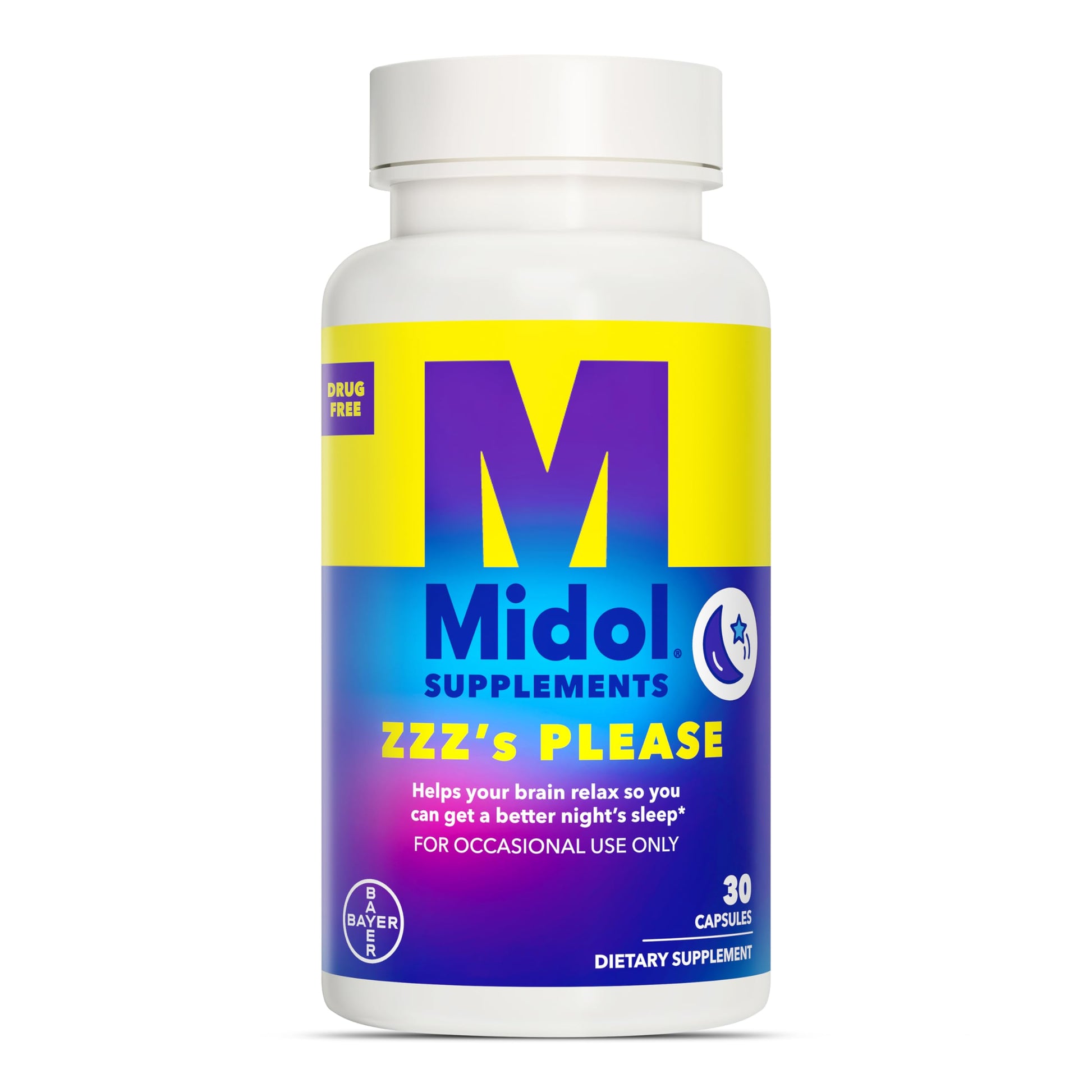 Midol ZZZ’s Please Melatonin Capsule with Passionflower, 1 mg, 30 Capsules