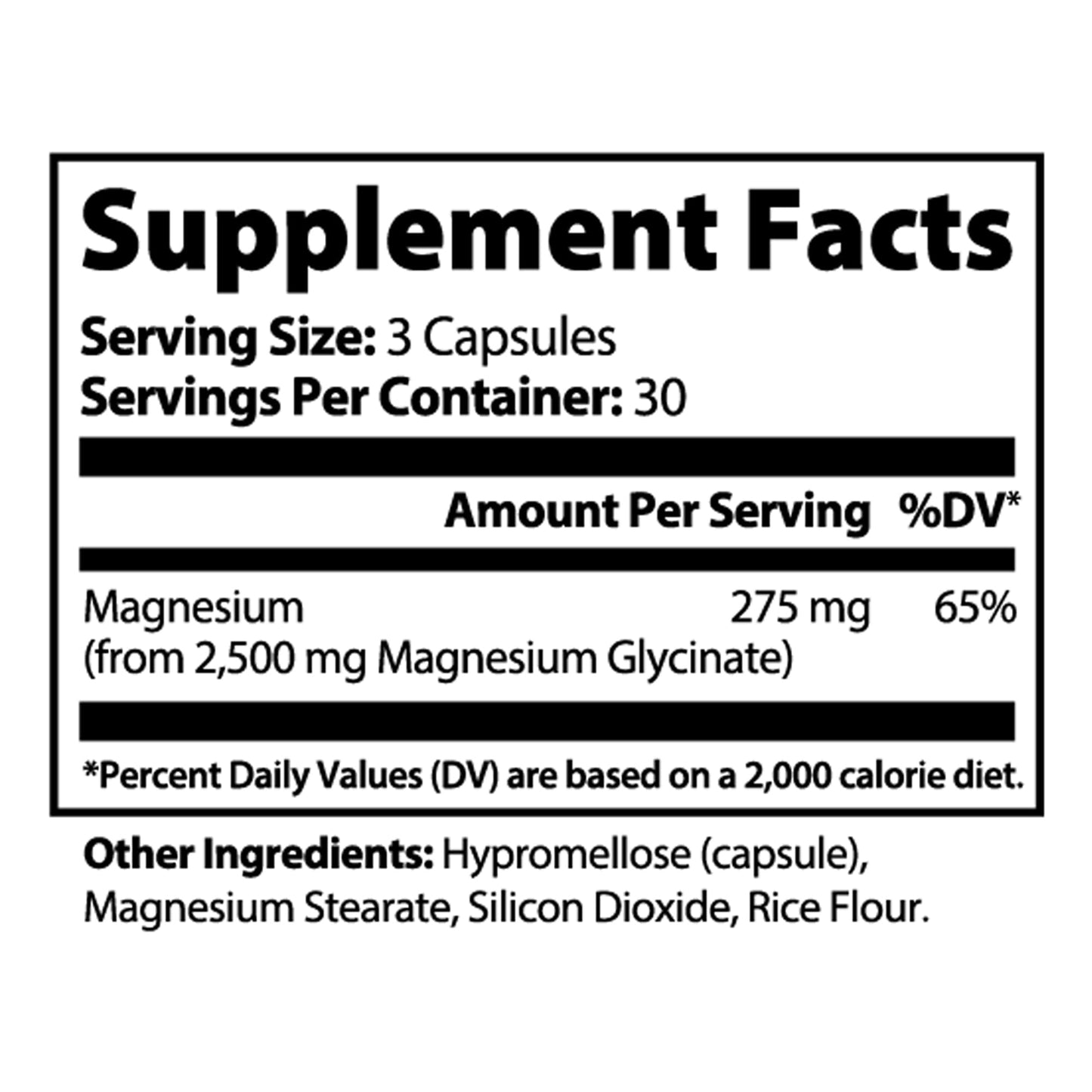CoveGlow Care Magnesium Glycinate 275mg Capsules, 1 Count