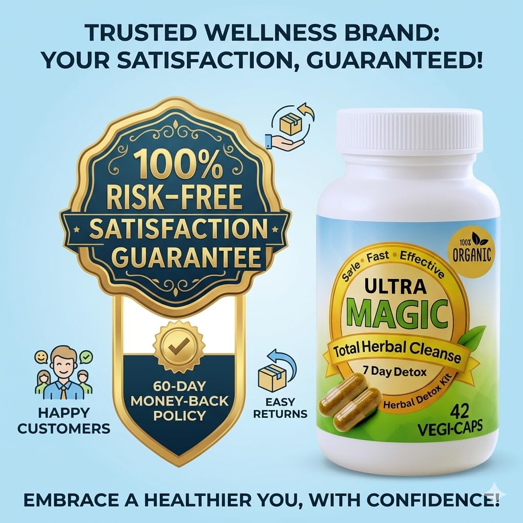 Ultra Magic 7 Day Herbal Toxin Flush & Full Body Detox Cleanse Capsules 42 Count