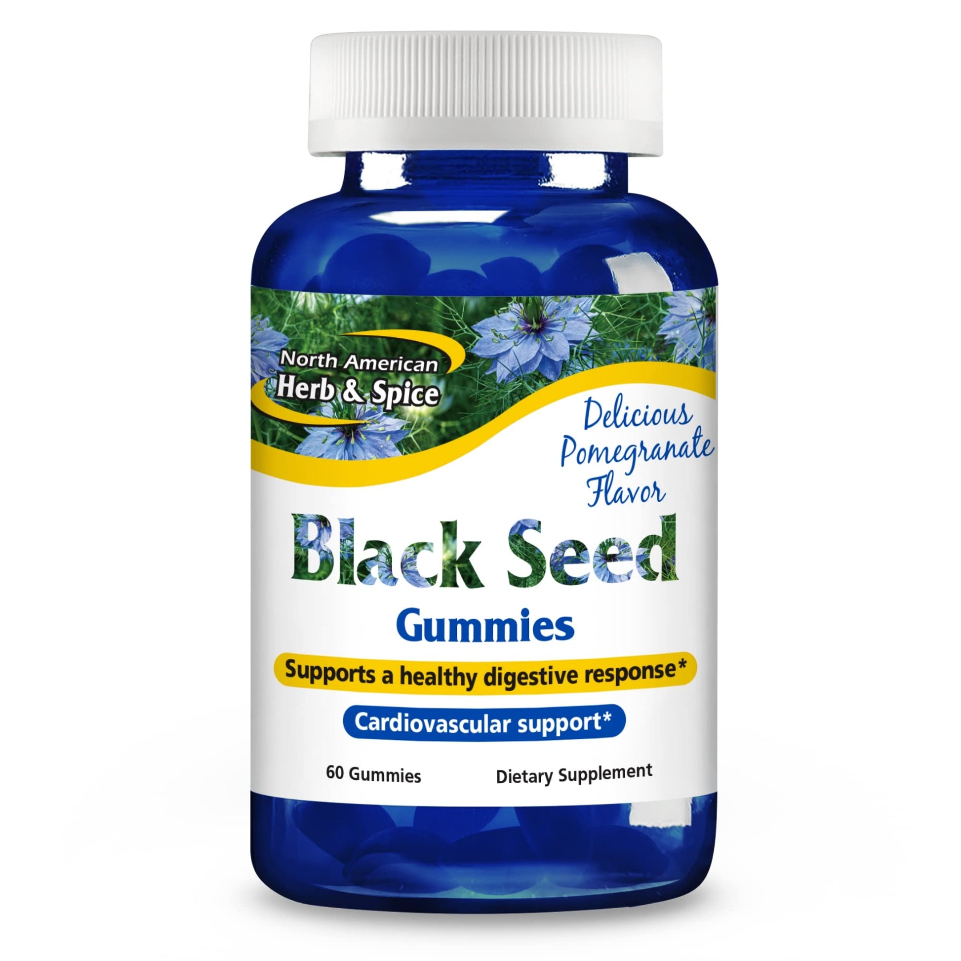 NORTH AMERICAN HERB & SPICE Black Seed Gummies, Pomegranate Flavor - 60 Gummies