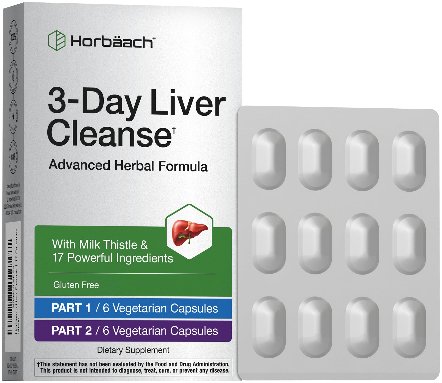 Horbäach 3-Day Liver Cleanse with Milk Thistle Capsules 12
