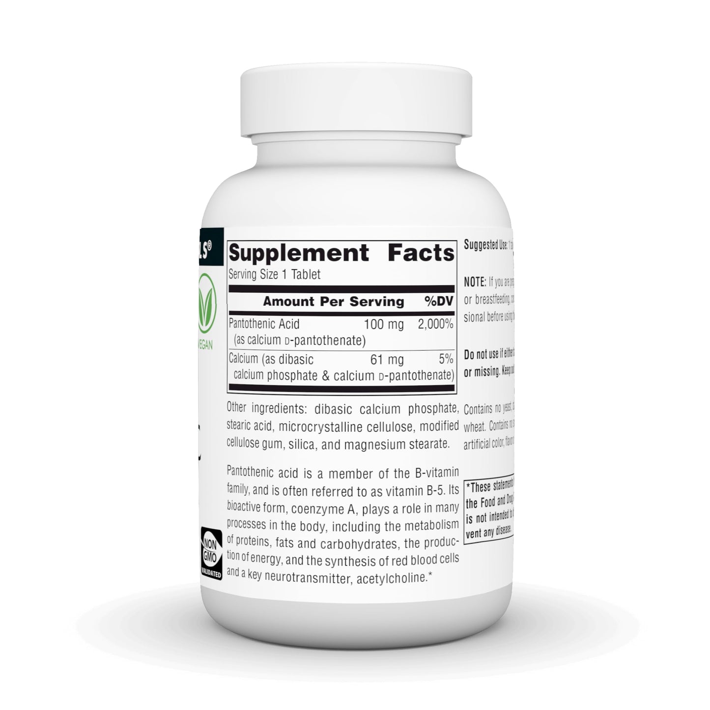 Source Naturals Pantothenic Acid Vitamin B-5 Dietary Supplement 100 mg Tablet, 250 Tablets