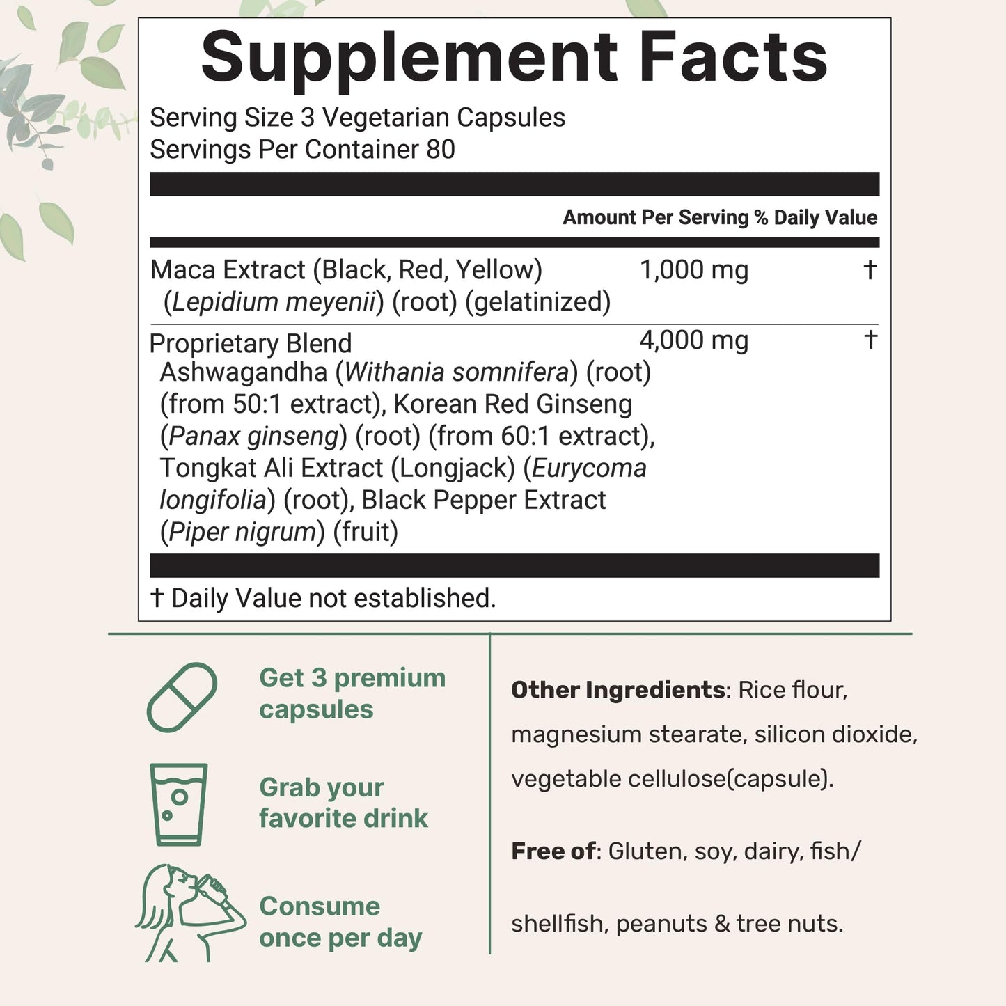 Micro Ingredients Maca Root Capsules, 240 Count