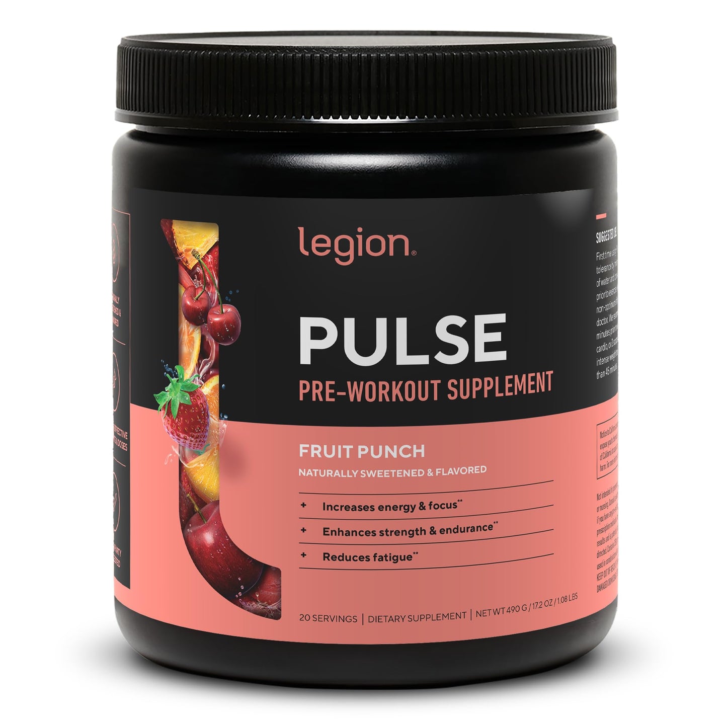 LEGION Muscle & Energy Stack – Whey Protein Powder (Vanilla) + Pulse Pre Workout (Fruit Punch), Powder, 47.6