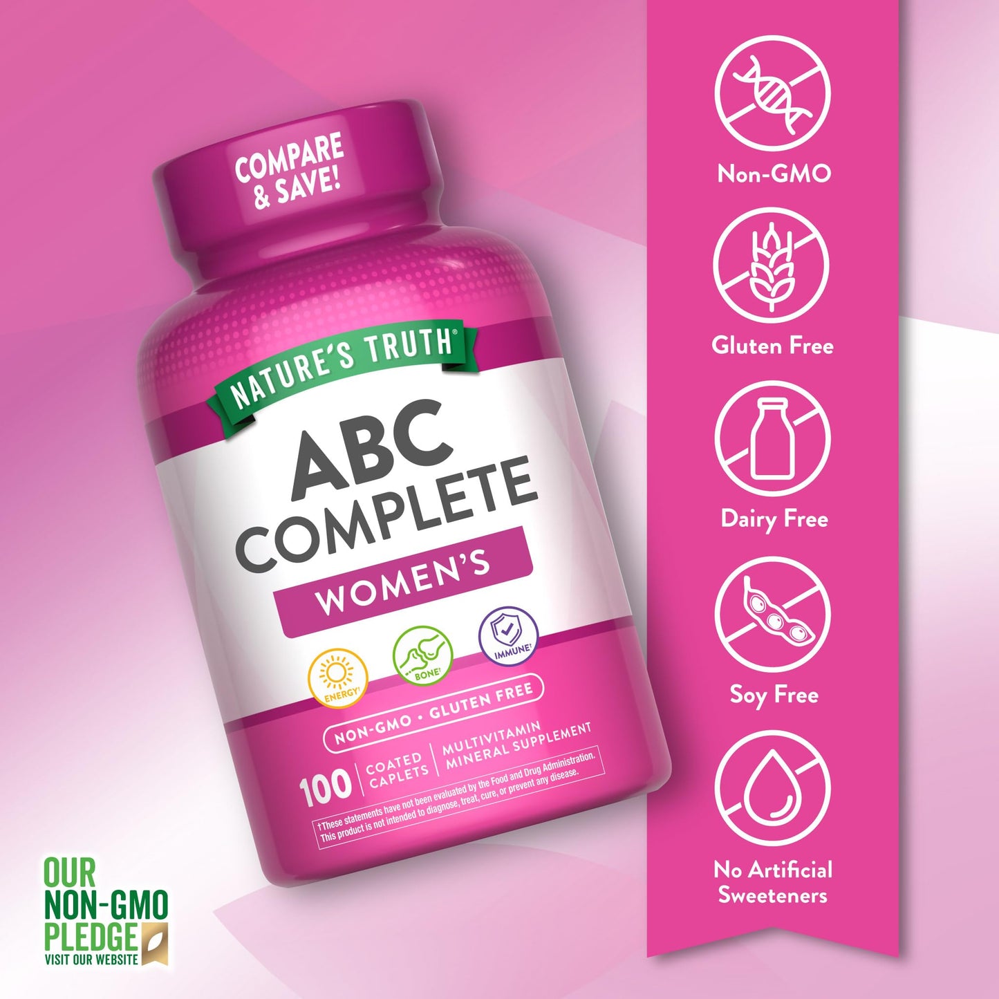 Nature's Truth Multivitamin for Women with Iron Caplets, 100 Count