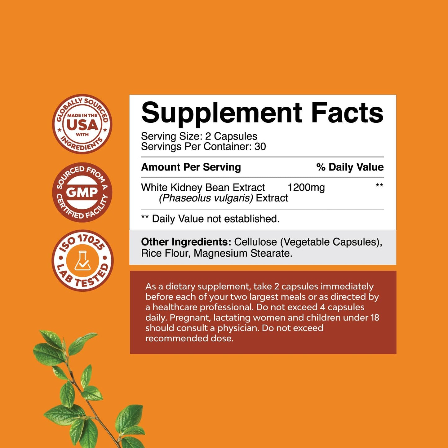 Natures Craft White Kidney Bean Extract Capsule, 60 Count