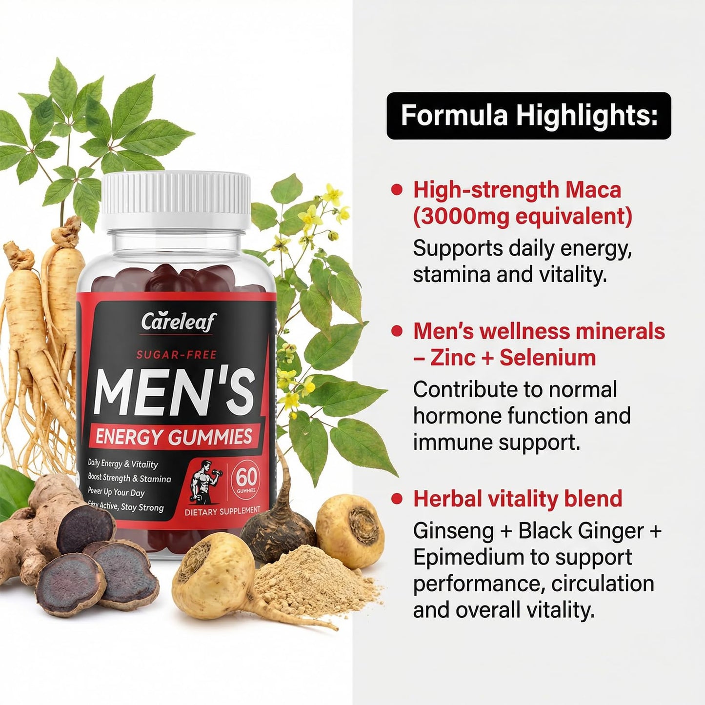 careleaf Men's Energy Gummies 60 Gummies