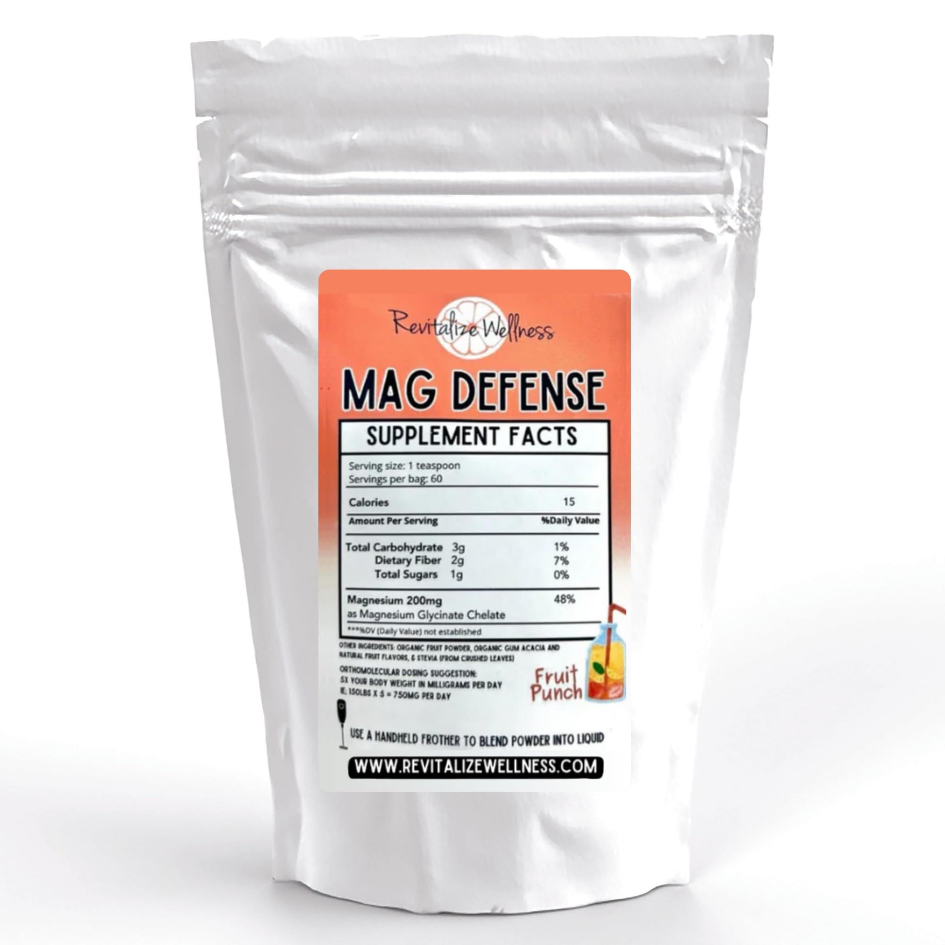Revitalize Wellness Mag Defense Powder Magnesium Glycinate Chelate 200 mg, 6.75 Ounce
