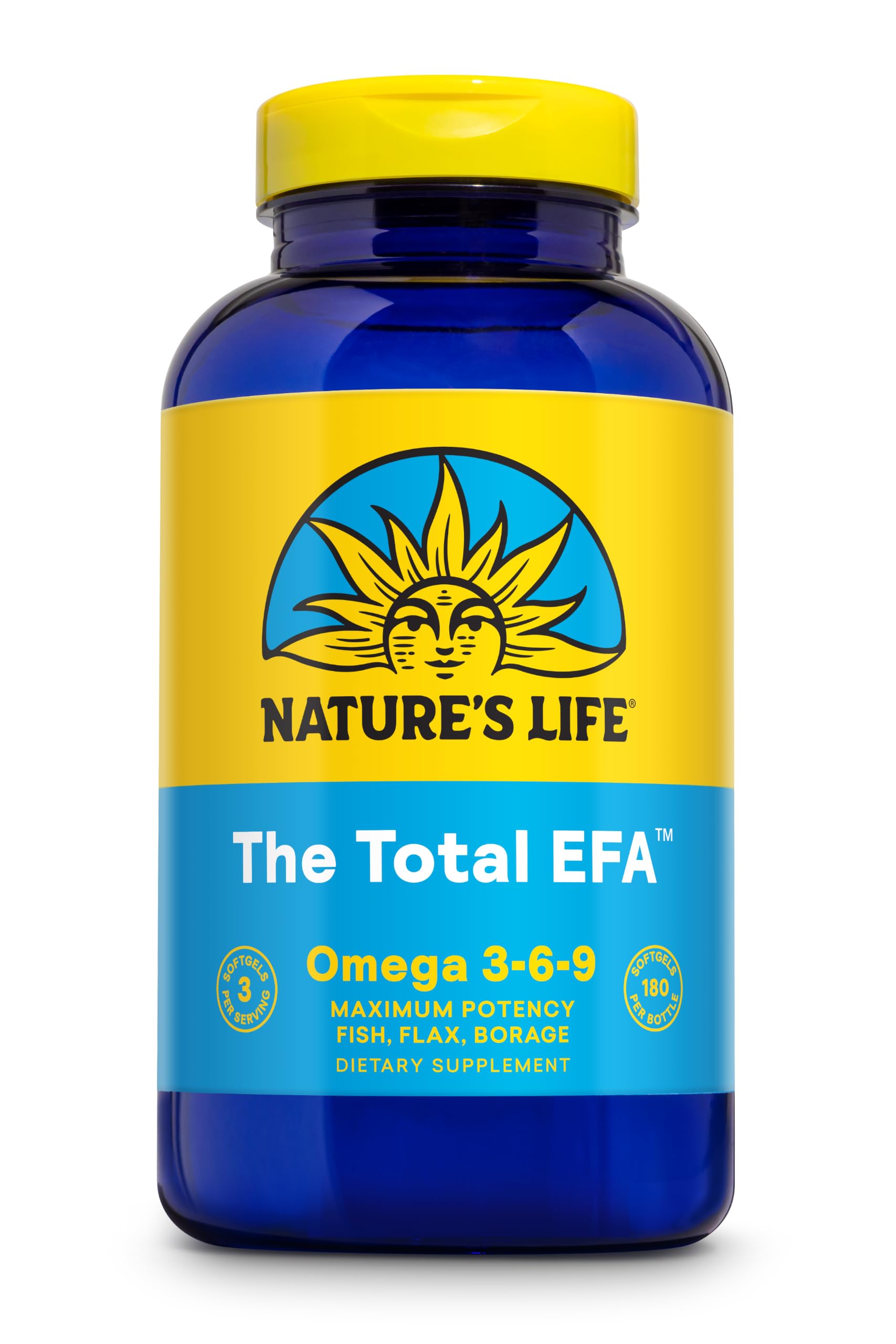 Health From The Sun Total EFA Fish Oil with Organic Flaxseed & Borage Oils Softgel, 90 Count