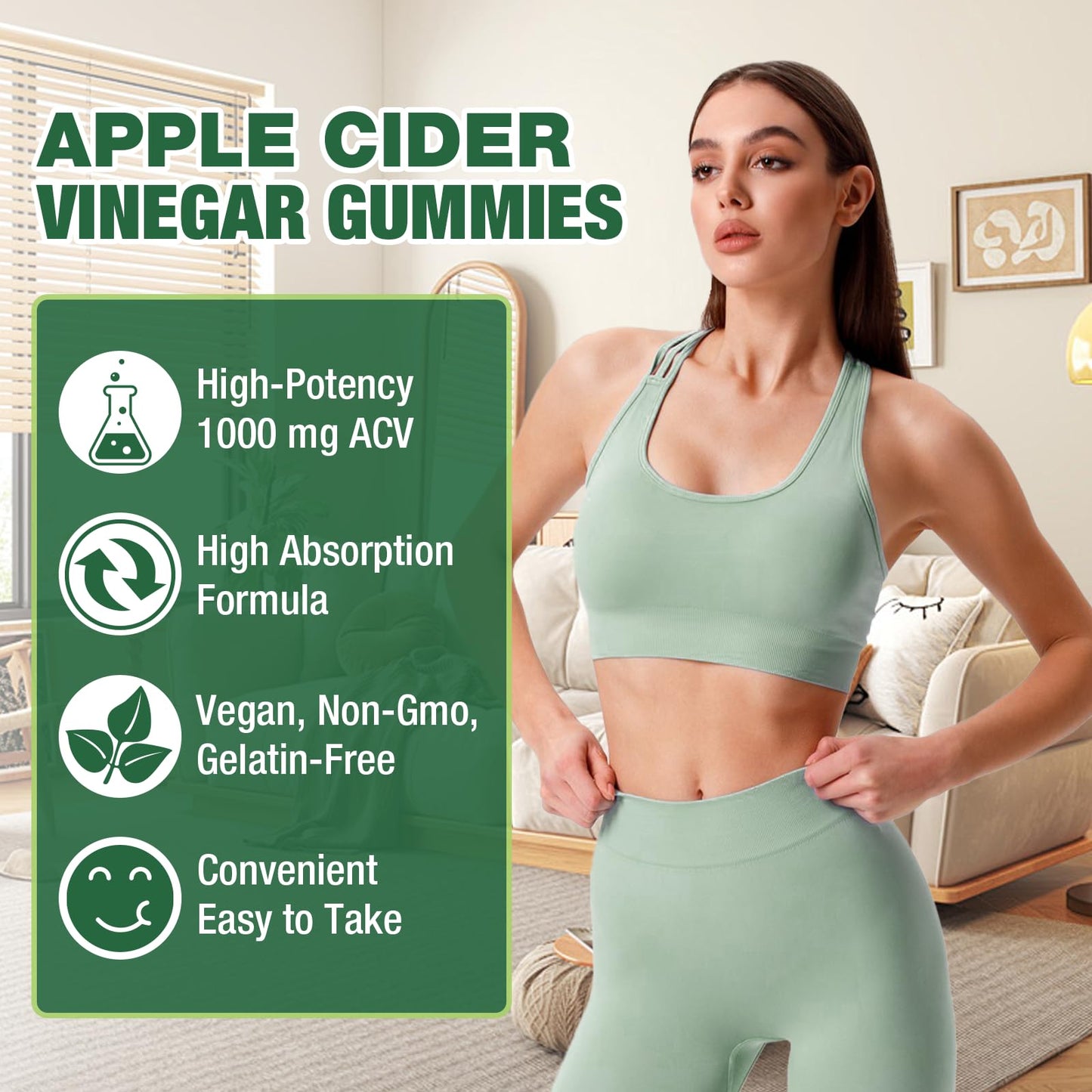 Yikecao Apple Cider Vinegar Gummies 60 Count