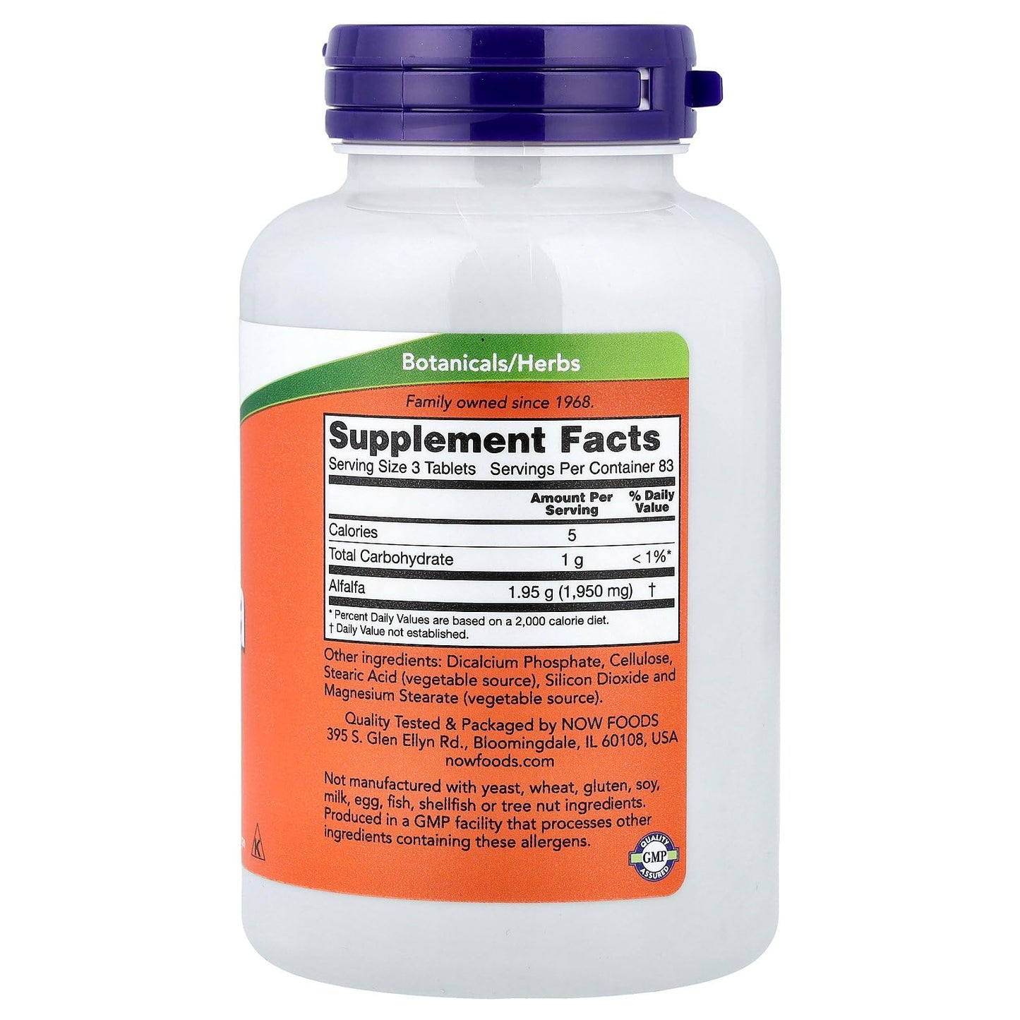 NOW Foods Alfalfa Tablet 250 Tablets