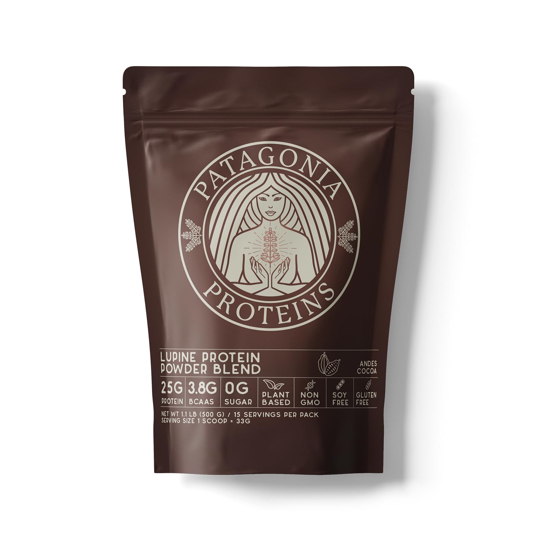 Patagonia Proteins Vegan Protein Powder Andes Cocoa, 15 Servings, 17.6 oz
