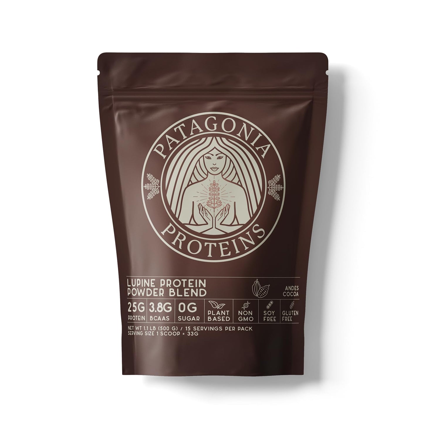 Patagonia Proteins Vegan Protein Powder Harvested in Patagonia Andes Cocoa, 17.6 oz