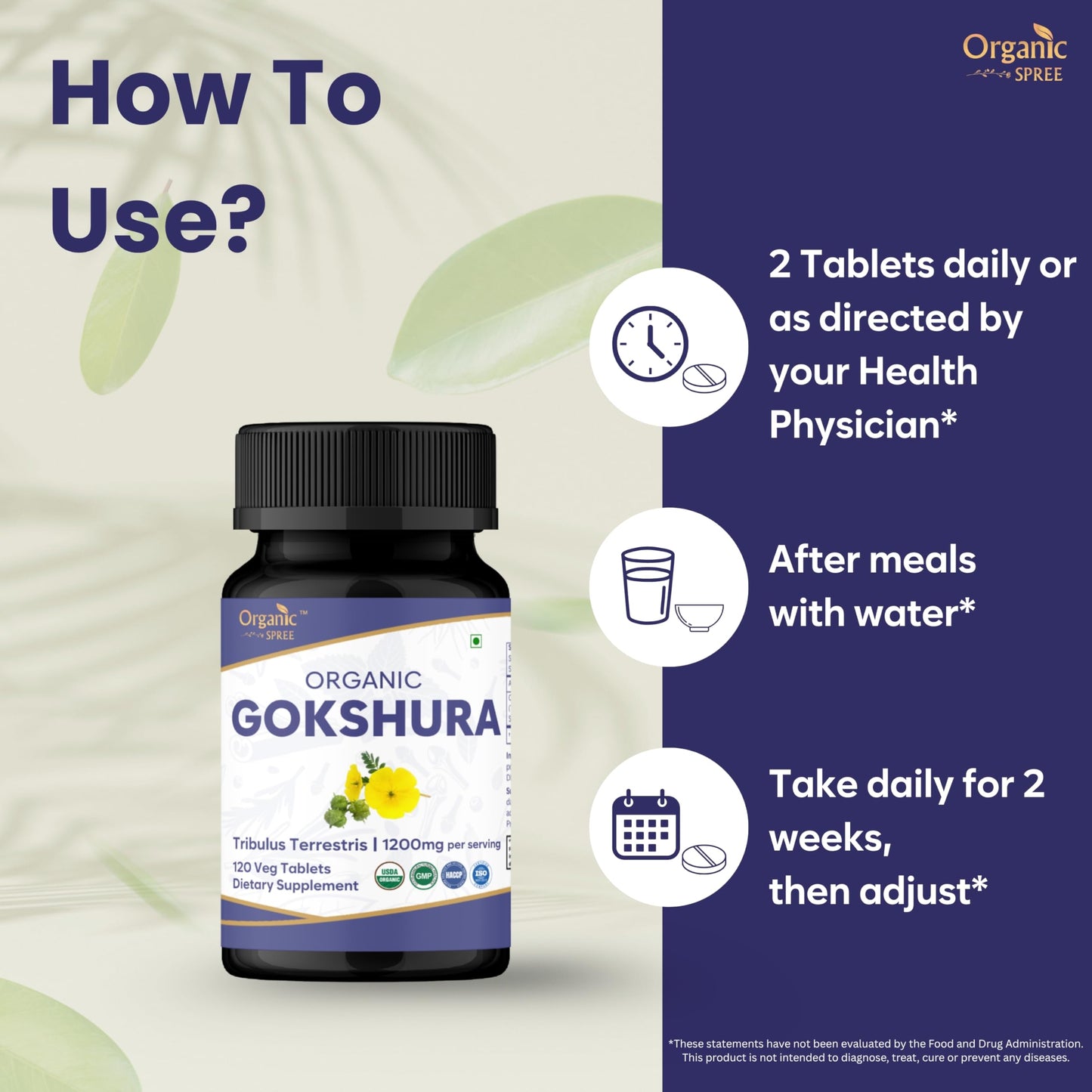 ORGANIC SPREE Gokshura 120 Tablets