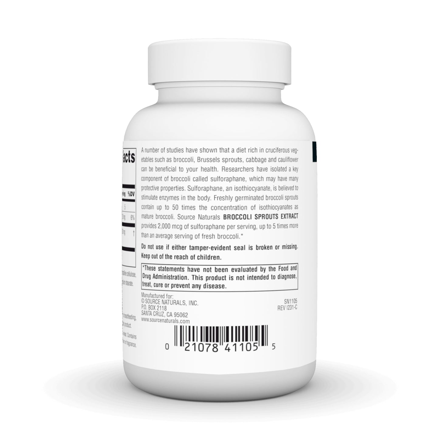 Source Naturals Broccoli Sprouts Extract, 250 mg Tablet, 120 Tablets
