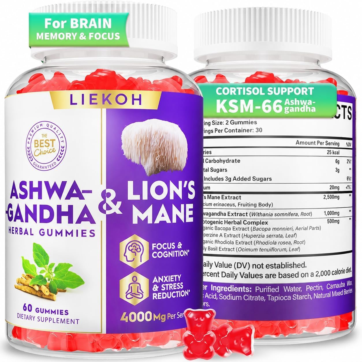 Liekoh Ashwagandha Gummies 60 Count