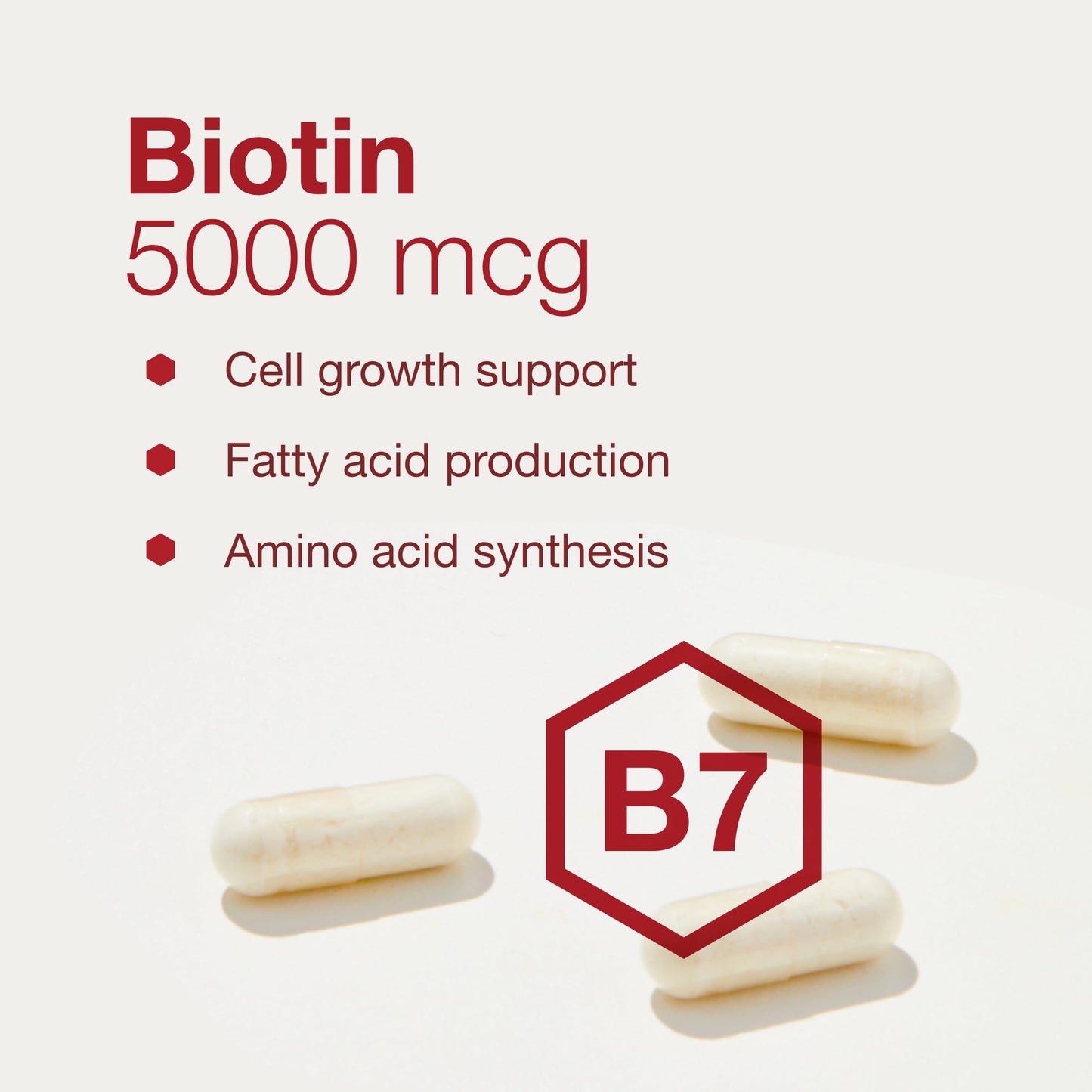 Protocol for Life Balance Biotin 5,000 mcg Hair, Skin & Nails Capsules, 90