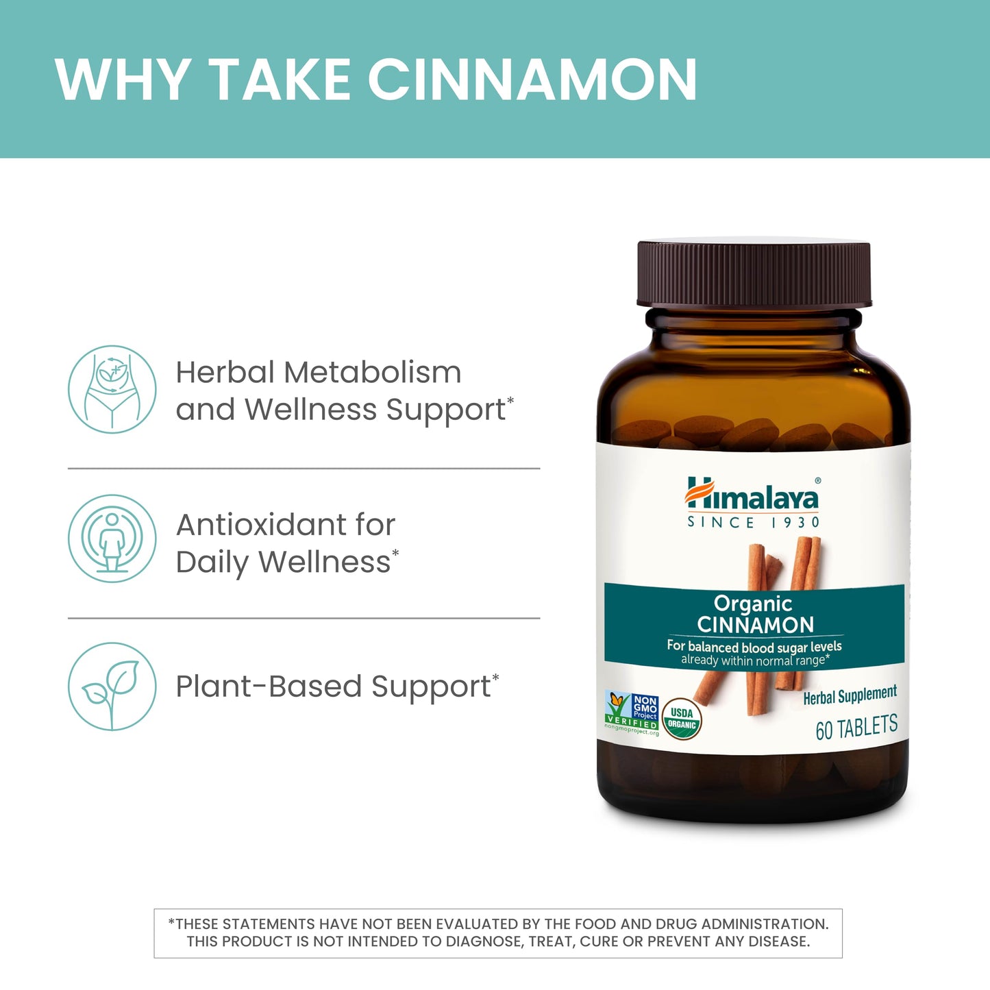 Himalaya Organic Cinnamon Tablets 60 Tablets