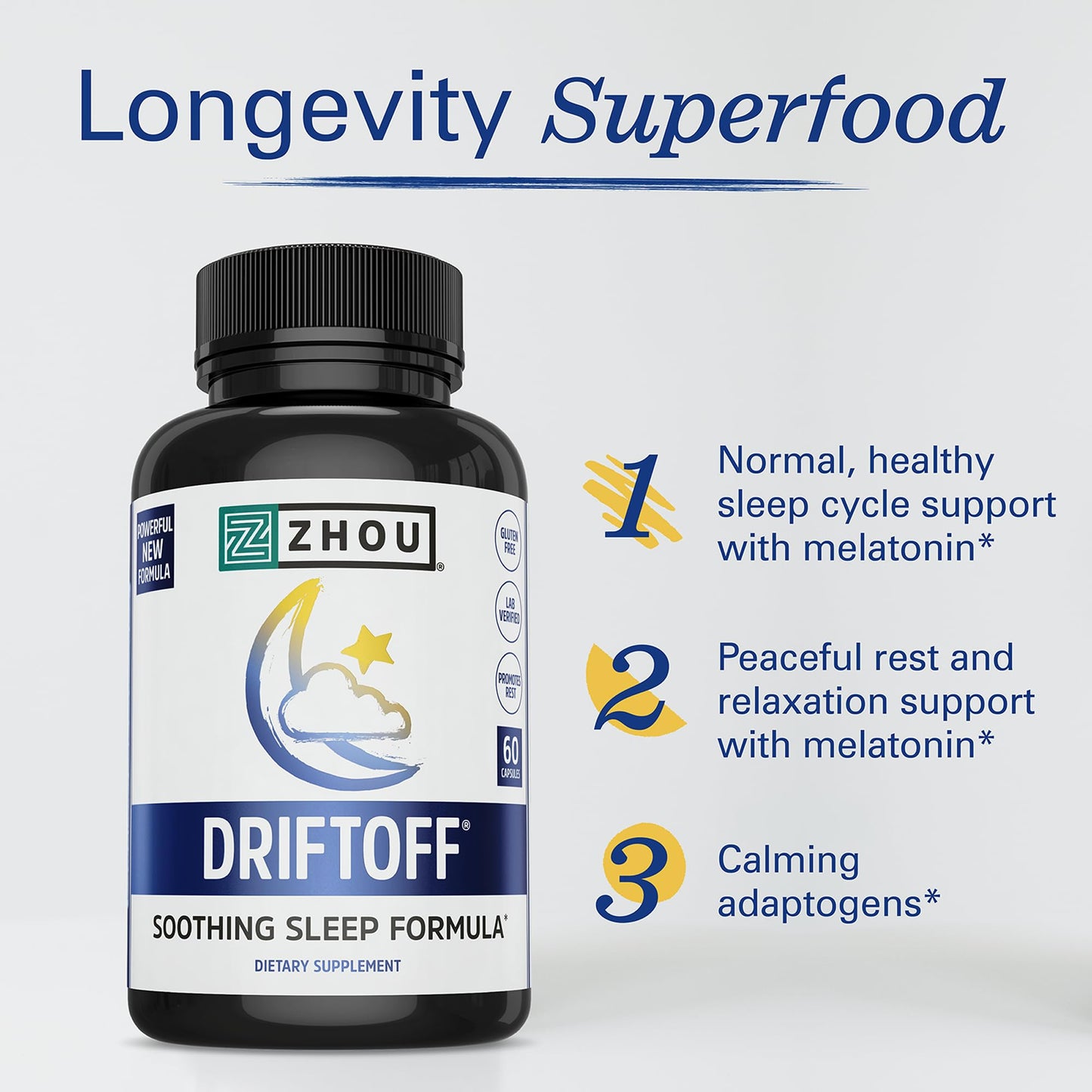 ZHOU Driftoff Sleep Aid Capsules 60 Count
