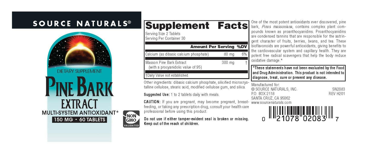 Source Naturals Pine Bark Extract 150mg 60 Tablets