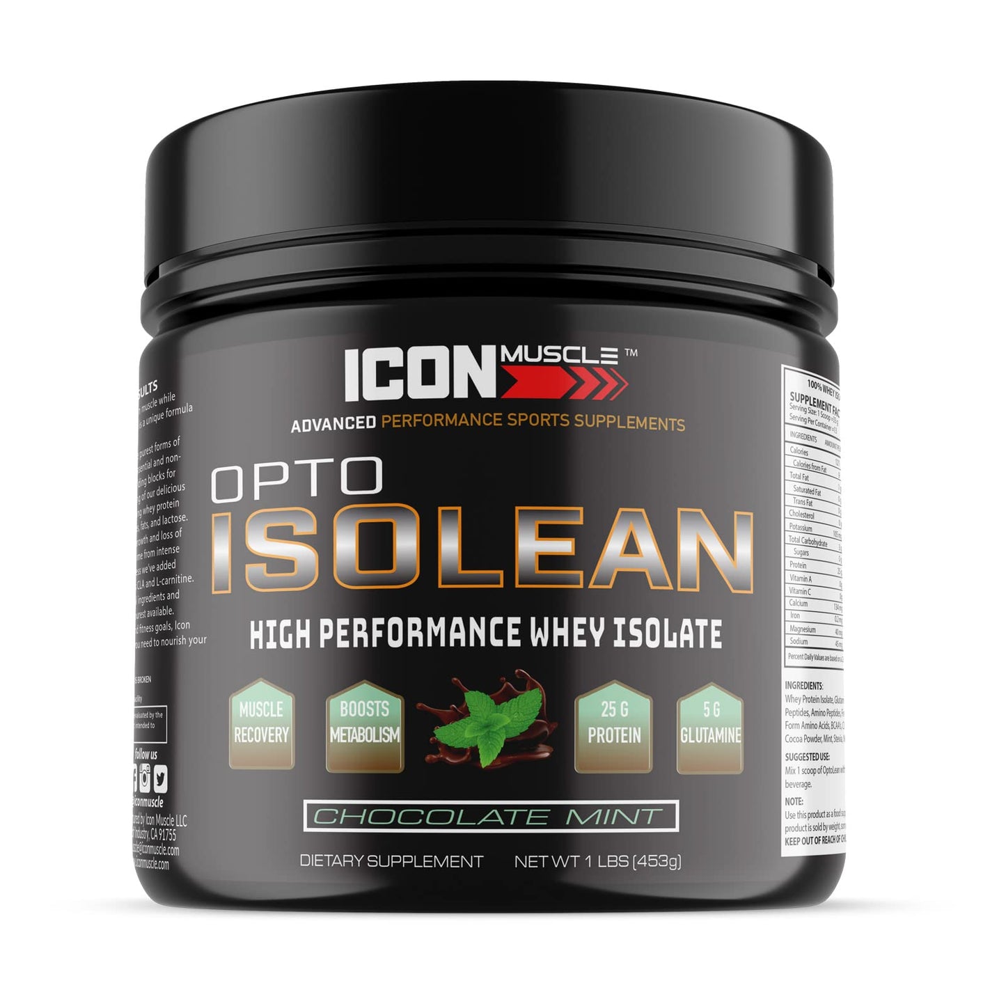 Icon Muscle Isolean Whey Protein Isolate Powder, 16 Servings, 1 Pound