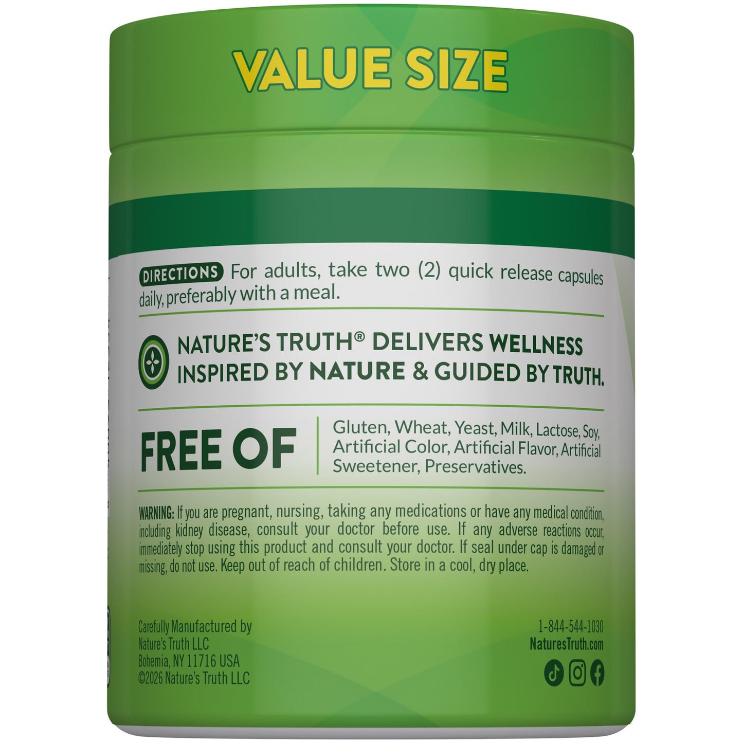 Nature's Truth Magnesium Glycinate 200mg Capsule, 120 Capsules
