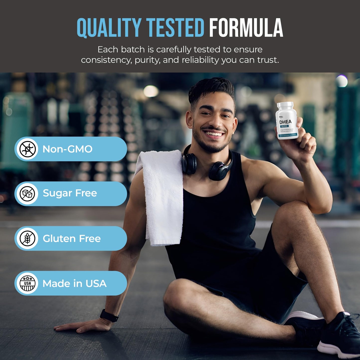 NHHS DHEA 50 mg Hormone Balance & Vitality Support for Men & Women 60 Capsules