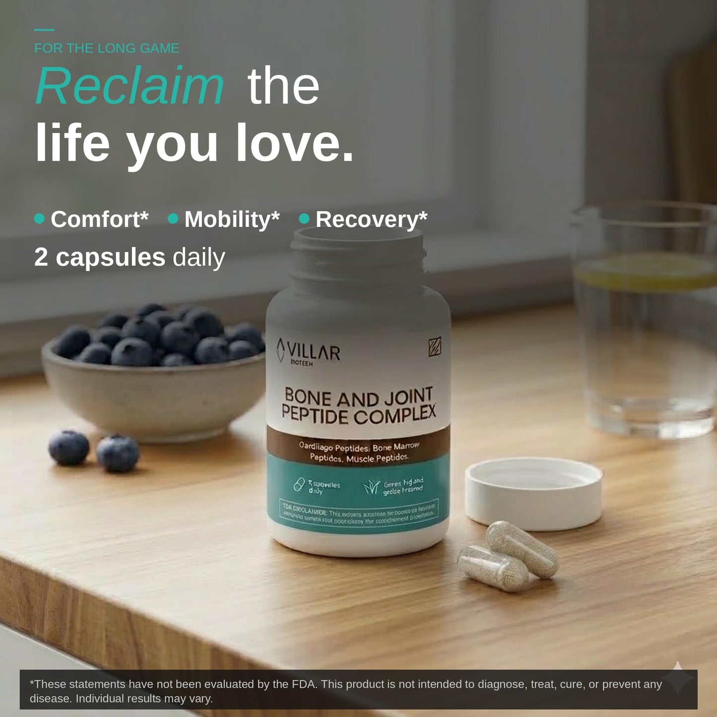 VILLAR BIOTECH Bone & Joint Peptide Complex Capsules 60