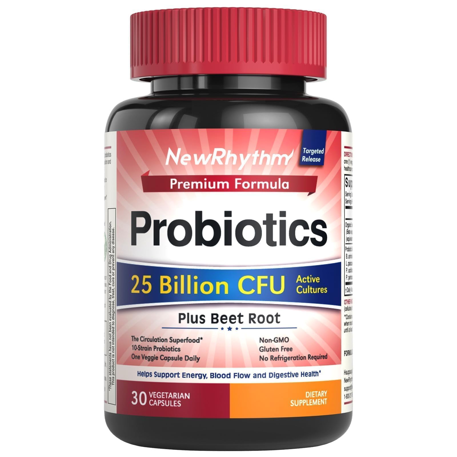 NewRhythm Probiotics for Women & Men 25 Billion CFU Capsule, 30 Count