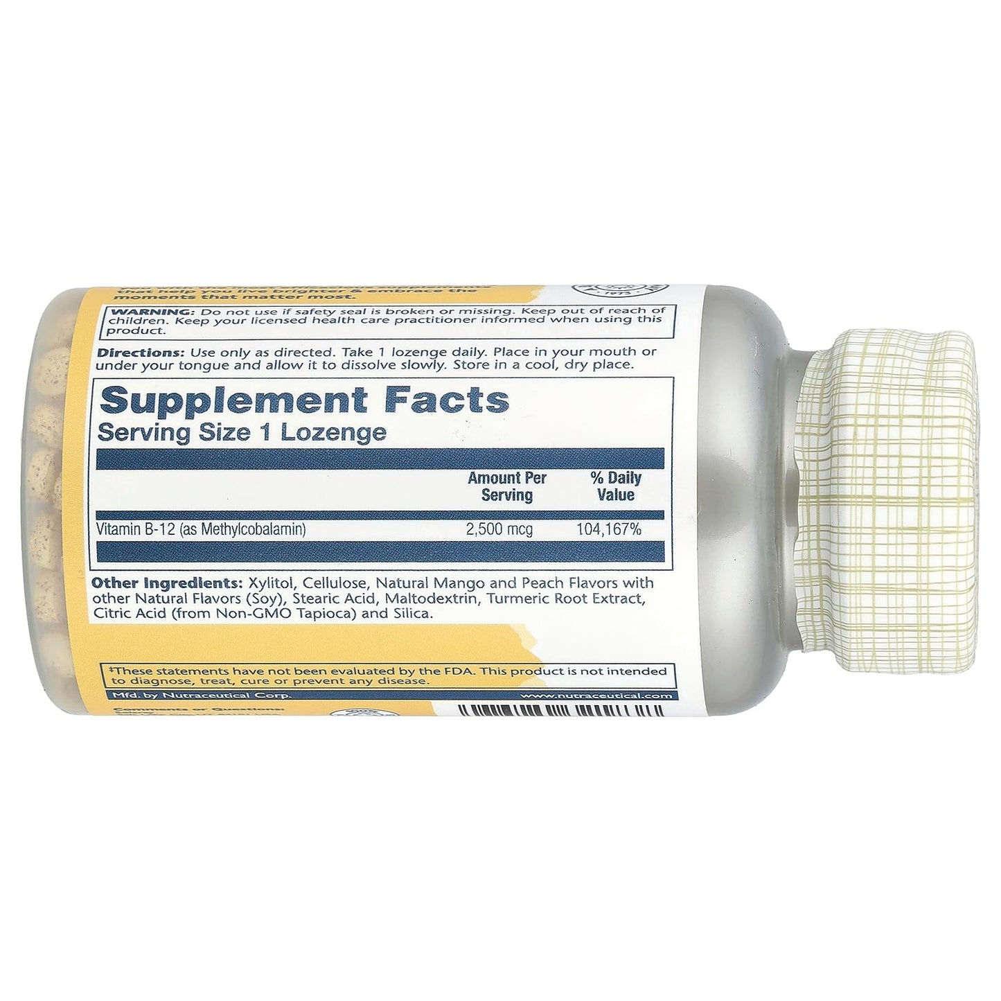Solaray Vitamin B-12 Methyl Lozenge 60 Count