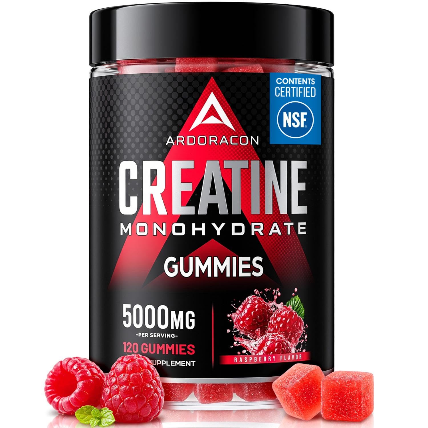 ARDORACON Creatine Gummies 6-in-1 with Taurine + Electrolytes Gummy 115 Count
