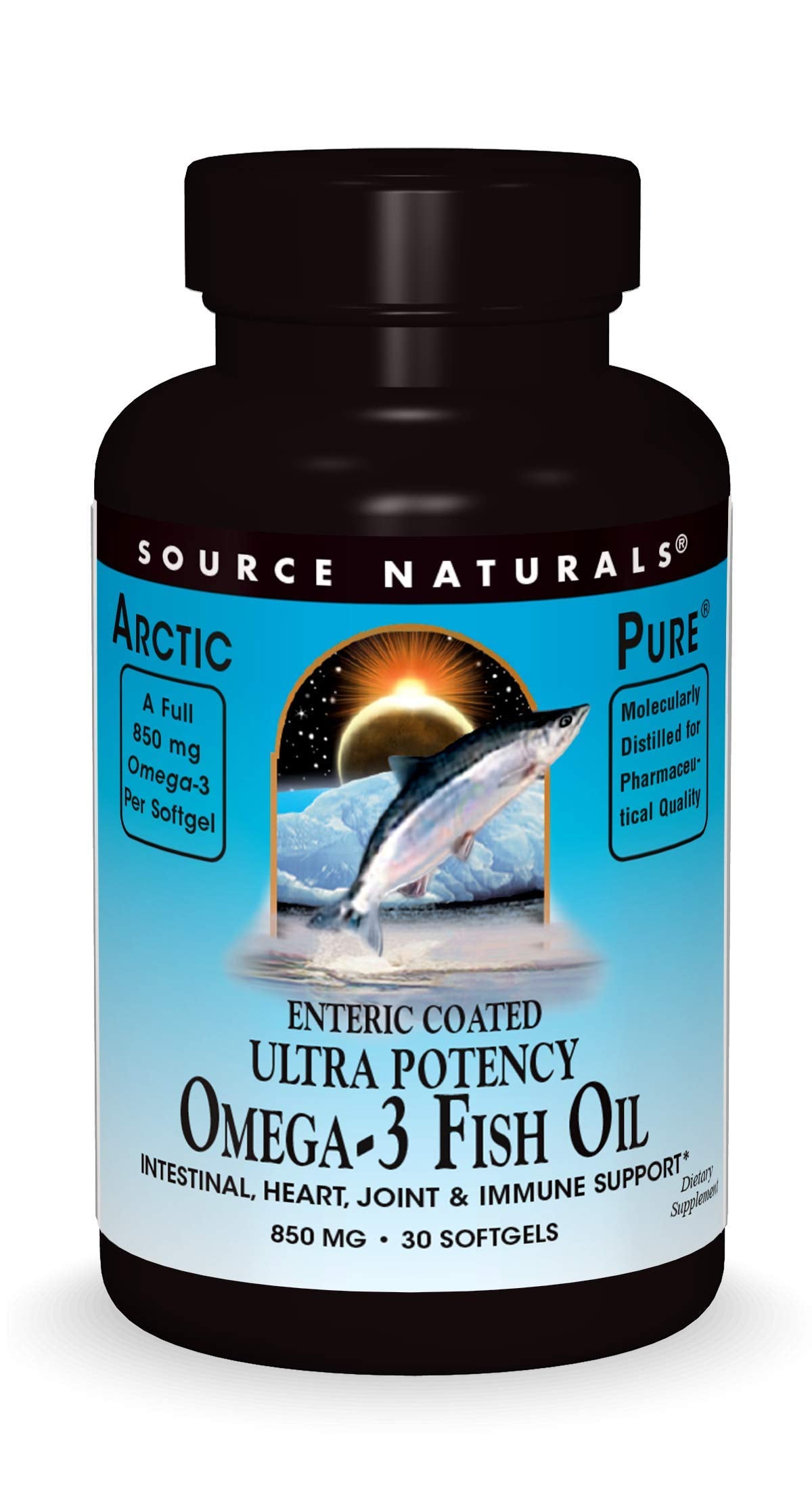 Source Naturals ArcticPure Enteric-Coated Ultra-Potency 850 mg Omega-3 Fish Oil 30 Softgels
