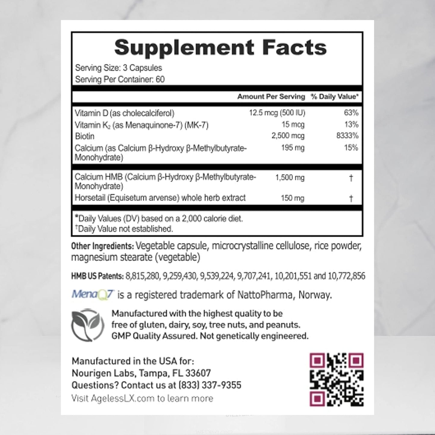 AgelessLX Power Greens Superfood Powder Capsules