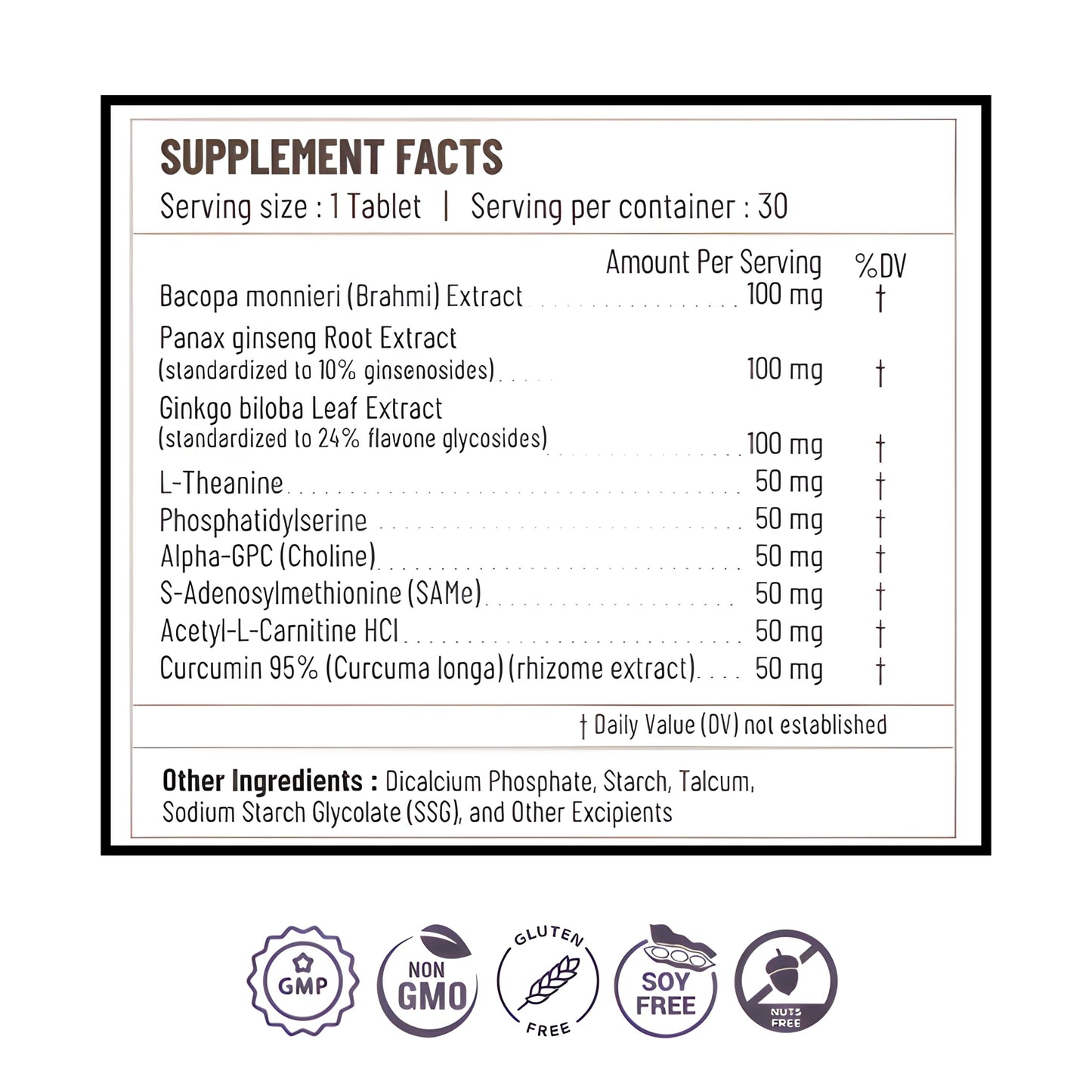 Onpharno Brahmi Ginseng Ginkgo Tablets 30 Tablets