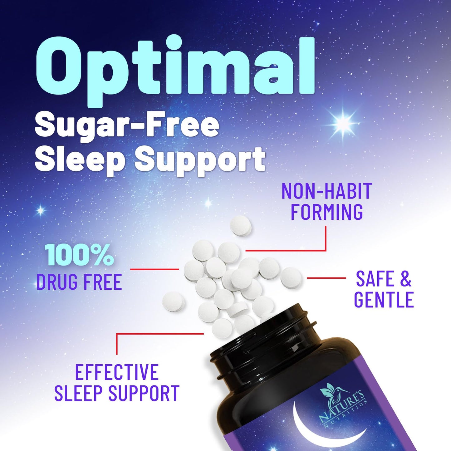Nature's Nutrition Melatonin Sleep Supplement 10mg Maximum Strength Tablet, 240 Count