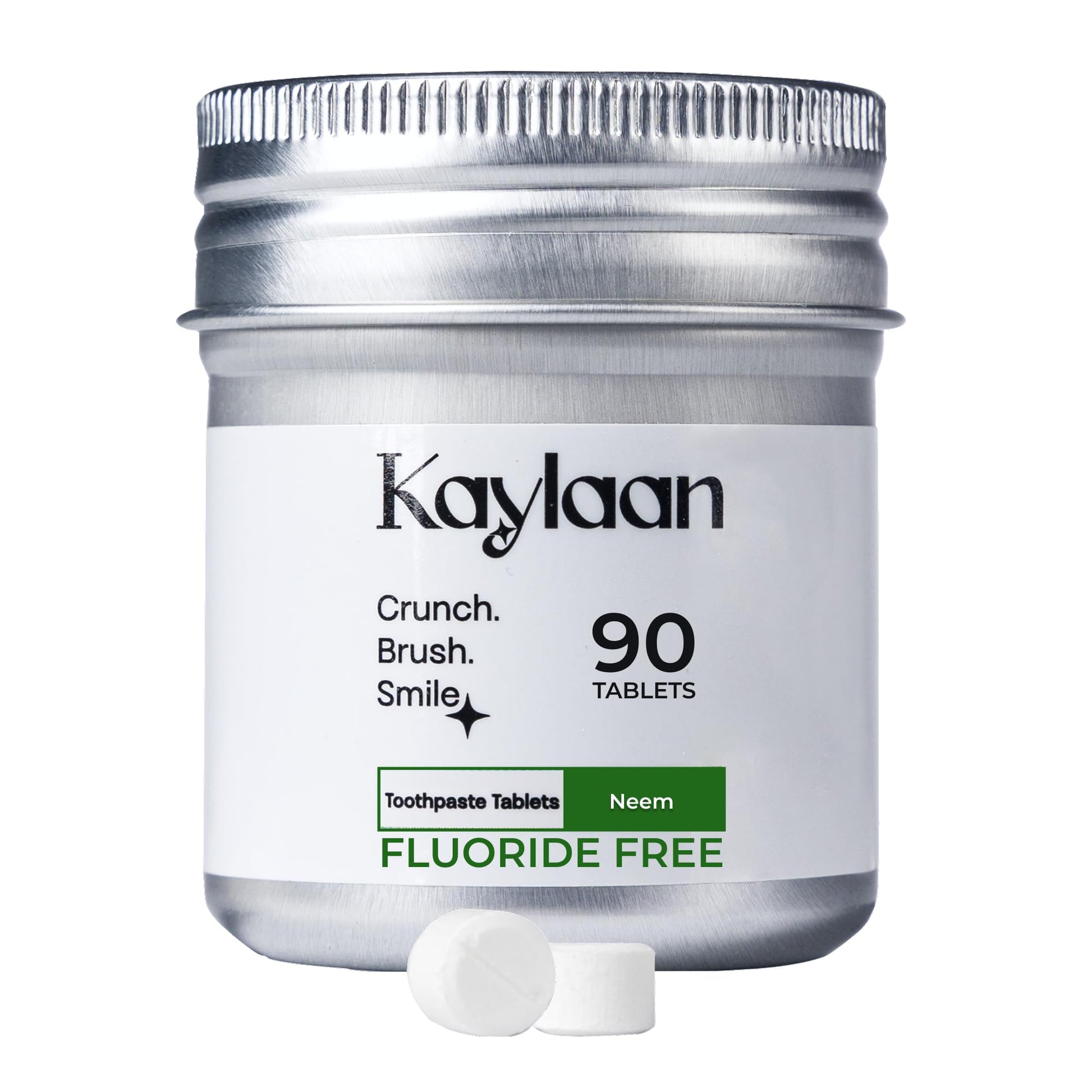 Kaylaan Toothpaste Tablets with Fluoride & Xylitol Neem, 90 Count