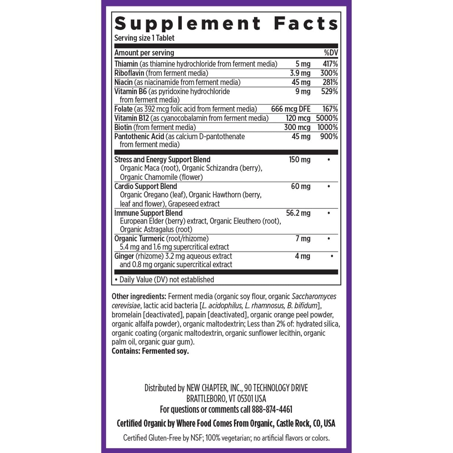 New Chapter Vitamin B Complex Fermented Coenzyme B Complex Rich in Vitamin B12, B6 & Biotin, Made with Organic Ingredients, 90 Capsules