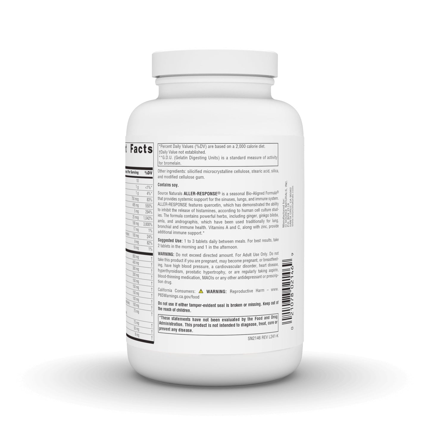 Source Naturals Aller-Response Seasonal Immune Support Tablets 180
