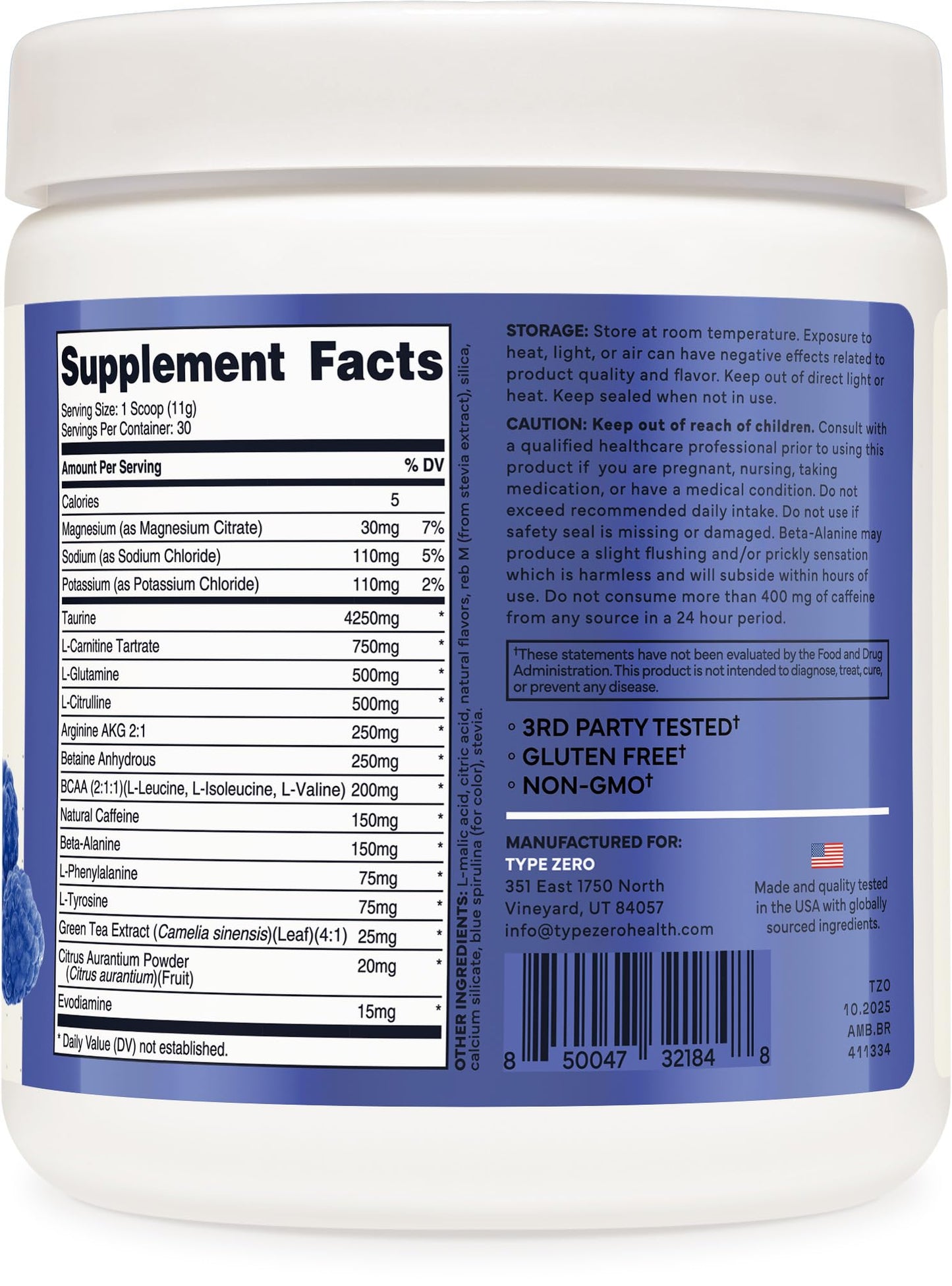 Type Zero Amino Burn Powder 11.5 oz