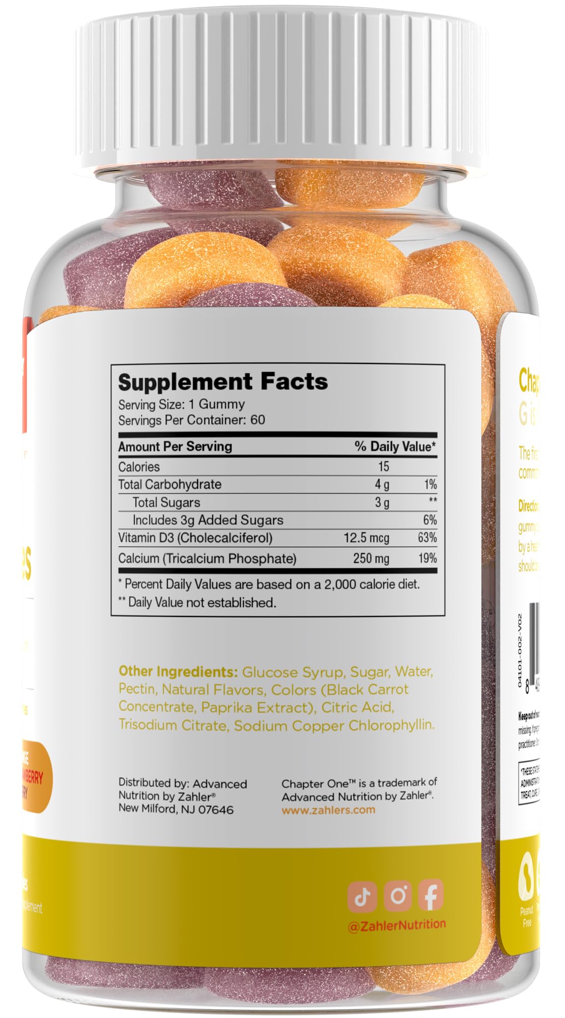 Zahler Yummy Kids Calcium Gummies 60 Count