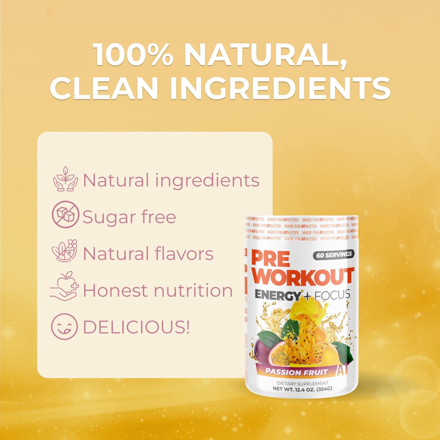 About Time Pre Workout Energy + Focus Powder 12.4 Ounce