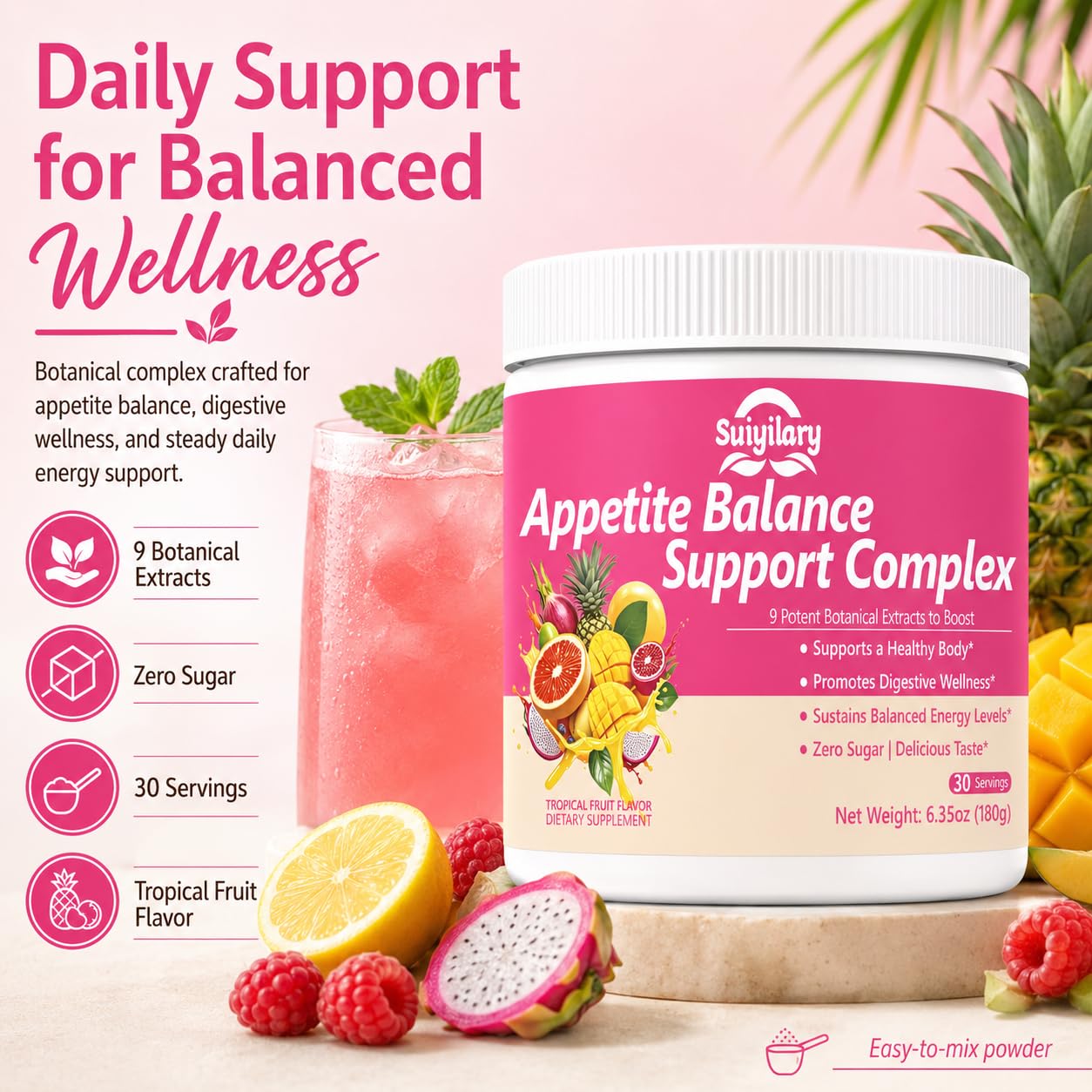 Suiyilary GLP-1 Booster Supplement Powder 6.35 Ounce