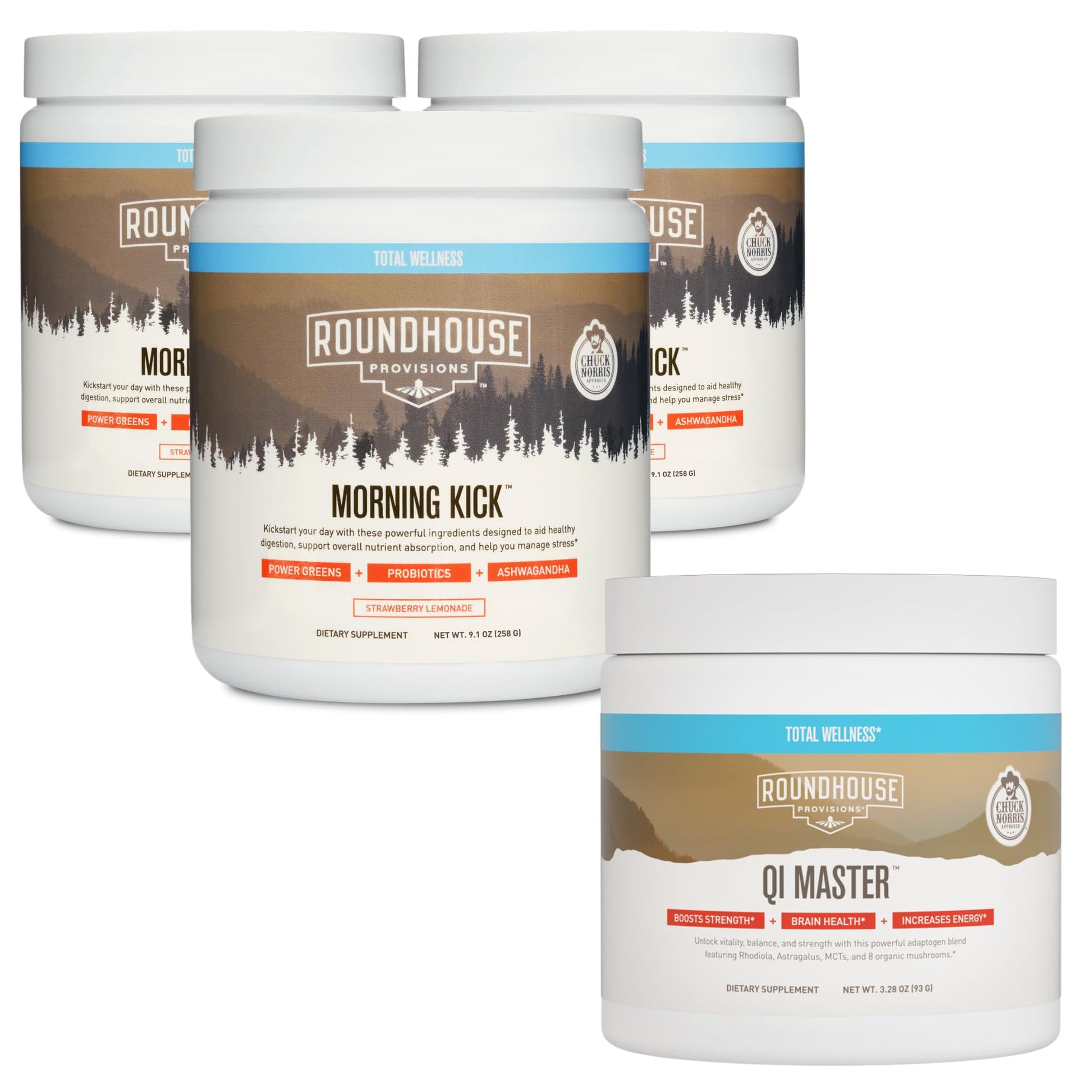 ROUNDHOUSE PROVISION Morning Kick Zero Sugar Greens Superfood Powder 3 Pack